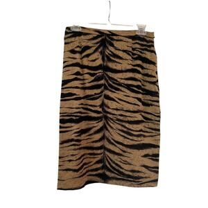 Moschino Cheap and Chic Tan Black Tiger Print Pencil Skirt – Size 8 (IT 42)